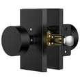 thumbnail image 3 of Door Knob, Privacy Brushed Door Knobs with Lock, Rectangle Modern Door Handles, Matte Black, 3 of 7