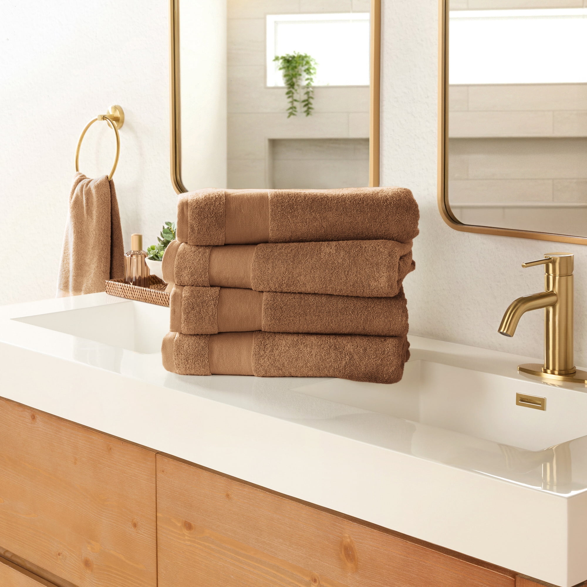 Noble Linens 4 pack Essential Cotton Bath Towels