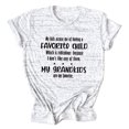 thumbnail image 2 of Camiseta de cuello redondo para mujer con estampado del alfabeto, gráfico "My Kids Accuse Me", mangas cortas, fuente gris grafito/negro, talla M Camiseta favorita para niños, 2 of 5