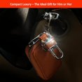 thumbnail image 6 of Luckybay Leather Car Key Case Holder – Compact Zippered Auto Key Fob Protector Pouch for Smart & Folding Keys, Coins – Keychain Wallet for Men & Women (Caramel), 6 of 7