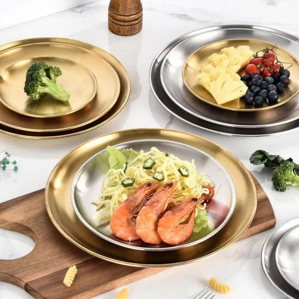 Ceramic Dinner Plates Set of 6, 10 inch Dish Set - Microwave, Oven, and Dishwasher Safe, Scratch Resistant, Modern Rustic Dinnerware- Kitchen Porcelai