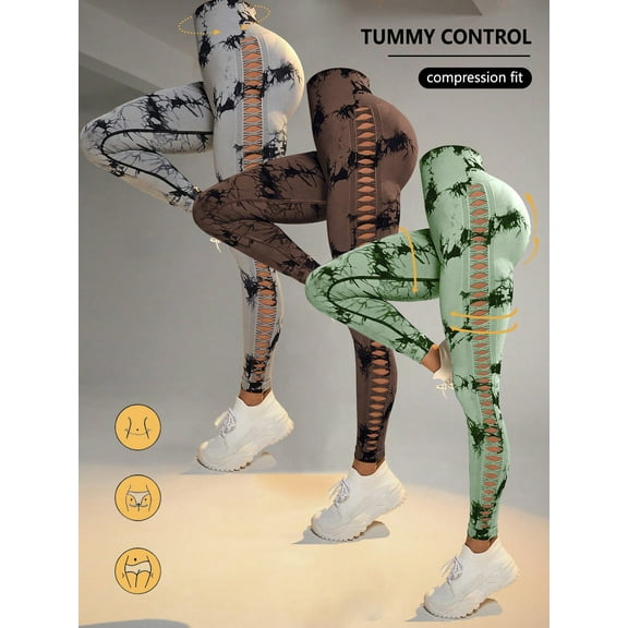 3 Pack Women's Tie-Dye Leggings