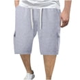 thumbnail image 2 of BiZtdJrK Mens Athletic Shorts Knee Length Drawstring Waist Summer Casual Shorts Lightweight Running Sport Shorts with Multi Pockets Birthday Gift Gray S, 2 of 6