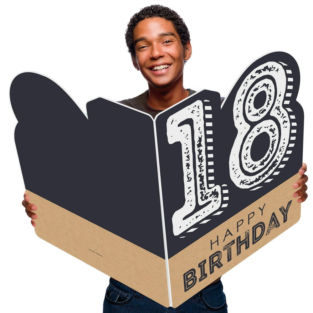 18th Milestone Birthday Happy Birthday Giant Greeting Card Big Shaped Jumborific Card 16.5