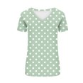 thumbnail image 3 of Fmbrln Womens Summer Polka Print Short Sleeve Tops Fashion V Neck Boho T-Shirts Casual Loose Vacation Beach Tees Blouse, 3 of 5