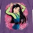 thumbnail image 3 of Disney Princess - Mulan Floral Watercolor Fitted Short Sleeve Graphic T-Shirt, 3 of 5