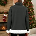 thumbnail image 4 of Chandails d'Hiver Grande Taille pour Femmes Mode Décontractée Imprimé Col Roulé Manches Longues Chandail en Molleton Drôle Chandails à Capuchon Noir TTG, 4 of 5