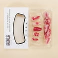 thumbnail image 3 of 3D Flower Press on Nails Medium Almond Fake Nails with Rhinestone Design Summer Pink Petals Full Cover Glue on Nails Glossy Gel Flowers False Nails Reusable Artificial Nails for Women 24Pcs, 3 of 7