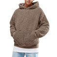 thumbnail image 1 of Men's Solid Fleece Long Sleeve Front Pocket Sweatshirt Casual Hooded Pullover Tops, 1 of 3