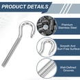 thumbnail image 3 of Uxcell 8 Pcs M5 Hook Bolt, 8.3 Inch Stainless Steel Eye Bolt with Nut, 3 of 6