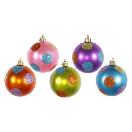 Vickerman 2.4 in. Candy Polka Dot Balls Assorted - Set of 15