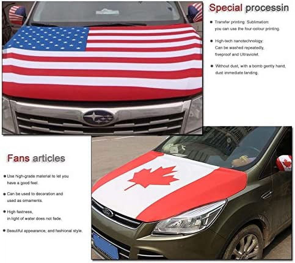 Morocco Flag Car Hood Cover 3.3X5FT/6x7FT 100% Polyester,Engine Flag，Elastic Fabrics Can be Washed,Car Bonnet Banner (6X7FT)