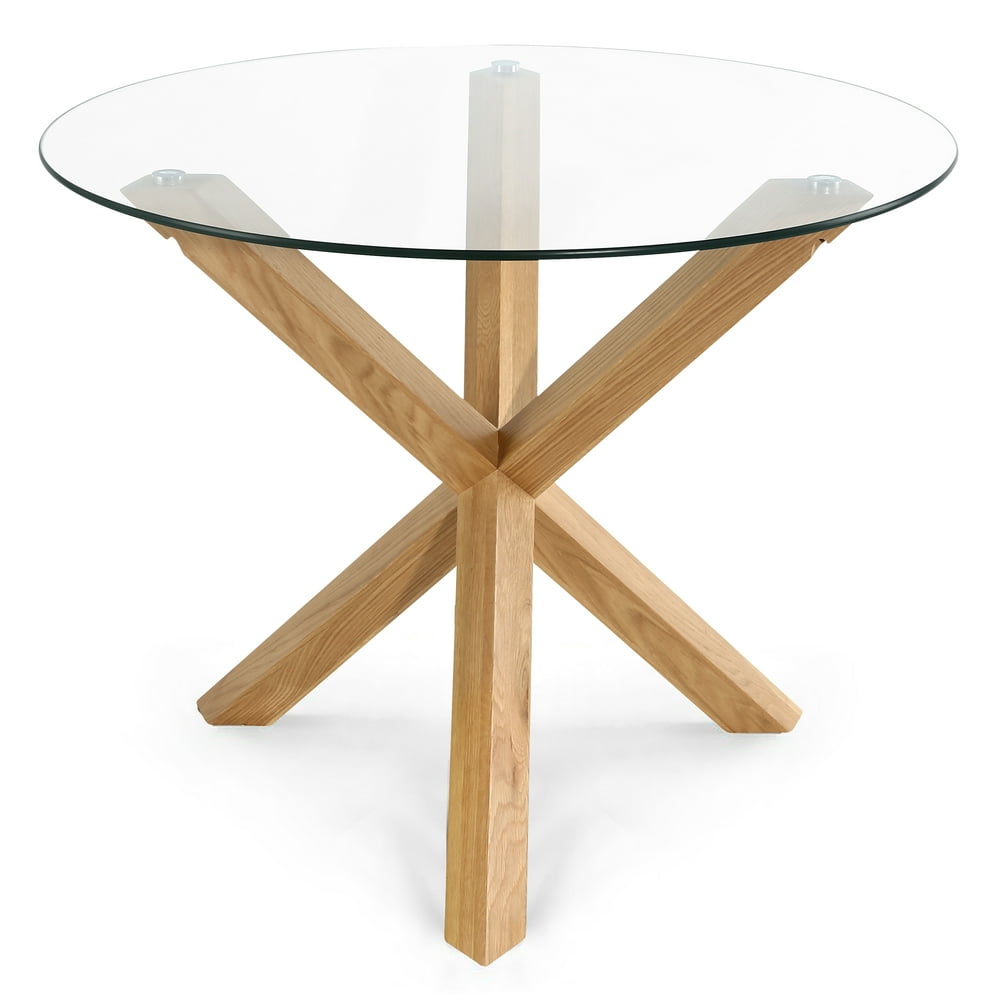 Poly & Bark Kennedy 37.4" Round Dining Table in Oak