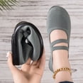 thumbnail image 4 of Willtoo Ballet Flats Shoes for Women Foldable Round Toe Orthopedic Shoes Knit Fabric, Arch Support, Massage Bumps Insoles, Rubber Soles, Elastic Band, Comfortable Dressy Casual, 4 of 5