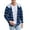 Blue, variant on Men's Long Sleeve Plaid Hooded Jacket Casual Flannel Shirt Button Down Shirts