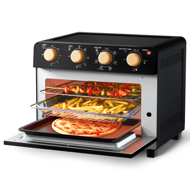 GCP Products GCP-US-578178 Air Fryer Toaster Oven Combo With Probe  Thermometer, 12-In-1 Stainless Black Convection Oven Countertop, 10 Inch  Pizza, 4 Sli…