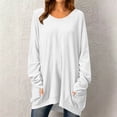 thumbnail image 2 of Nowekniz Women Crewneck Long Sleeve Tops, Lightweight Loose Sweatshirt Tunic Shirts with Pockets, Soft Casual Blouses Matching Leggings, Fashionable Fall Daily Wear Outfits, 2 of 5
