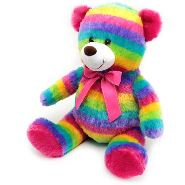 Spark 19" Snuggly and Cuddly Plush Toy, Rainbow Bear
