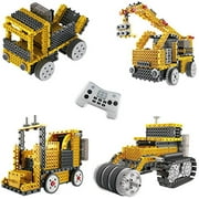 Ingenious Machines DIY RC Construction Vehicle Building Kit. 4 in 1 Creative Building Set inc Crane, Forklift, Bulldozer & Truck - Build Your Own RC Truck Toys for Kids