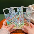 thumbnail image 2 of HAHDAXIA Luxury Square Edge Glitter Compatible with iPhone 12 Pro Max Case, Slim Stylish Bling Retro Flower Soft TPU Silicone Gel Shockproof Protective Durable Cases Cover(Silver), 2 of 7