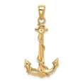thumbnail image 3 of 14k Yellow Gold 3D Anchor W/Rope Pendant Charm, 3 of 4