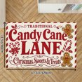 thumbnail image 2 of Traditional Candy Cane Lane Christmas Soft Small Velvet Area Rugs Non Slip Indoor Floor Carpet for Living Room Bedroom Decor, 2 of 5
