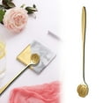 thumbnail image 2 of 6 Pieces Flower Shaped Heart Shaped Coffee Teaspoon - 7 Inch Stainless Steel Long Handle Stir Bar Spoon for Ice Cream - Silver, 2 of 6