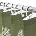 thumbnail image 4 of Small Stall Shower Curtain 48x72 Inch Narrow Half Size Christmas Snowflakes Bath Curtains Bathroom Decor, Xmas Sage Green Snowy Winter Waterproof Fabric Shower Curtain Set with Hooks 48 Inch, 4 of 8