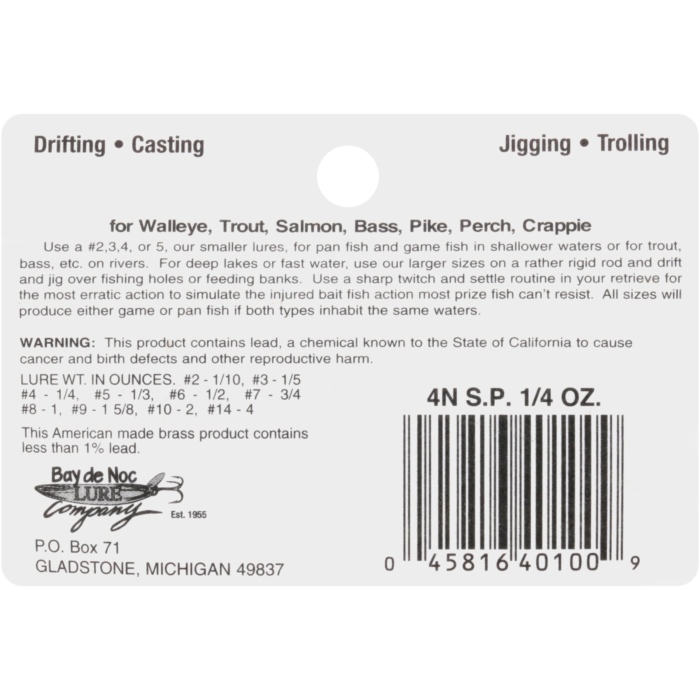 Bay de Noc Swedish Pimple Jigging Spoon 1/4oz Nickel