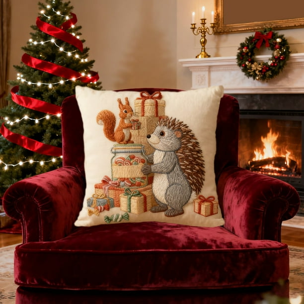 Decoración Navideña, Regalos de Ambiente Festivo, Fundas de Almohada con Estampados Navideños, Fundas de Almohada para El Hogar