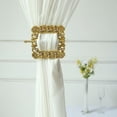 Efavormart Set of 2 | 7" Gold Barrette Style Acrylic Crystal Curtain Tie Backs, Square Backdrop ...
