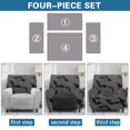 thumbnail image 5 of SCRAWLGOD Halloween Bat Spider Web Print Gray 4 Pieces Recliner Chair Cover with Side Storage Pocket, Stretchy Fitted Non Slip Reclining Chair Slipcover, Machine Washable Recliner Cover, 5 of 7
