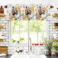 thumbnail image 3 of Thanksgiving Watercolor Valances for Windows Turkey with Pumpkins White Rod Pocket Curtain Valance Window Treatment Short Curtains for Kitchen Living Room, 42"x18", 3 of 5