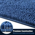 thumbnail image 2 of Softlife Luxury Soft Bathroom Non-Slip Rug Shaggy Bath Mat,24"x71",Light Navy, 2 of 6