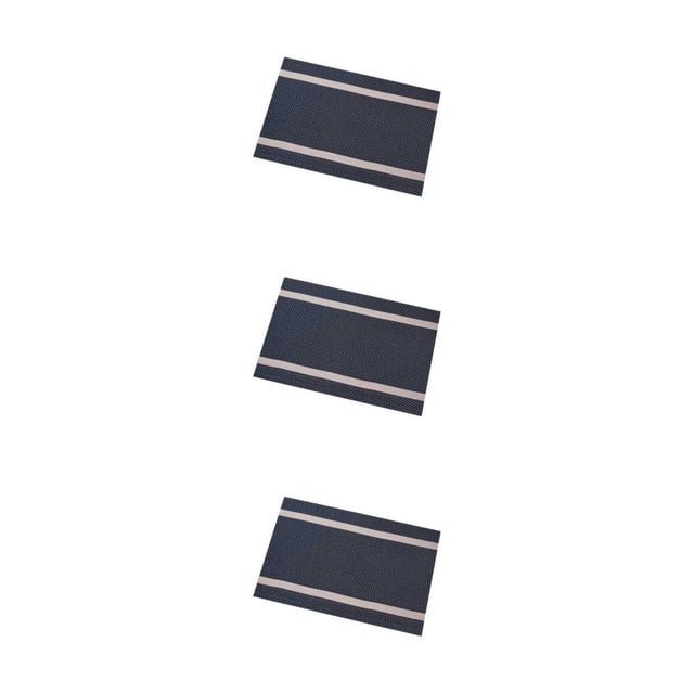 kurtrusly Moderne Rayé PVC Napperons Bol Plat Rectangle Étanche à la Maison Hôtel Tables à Manger Décors Tapis Bleu Rectangle / 30 * 45cm 3Set