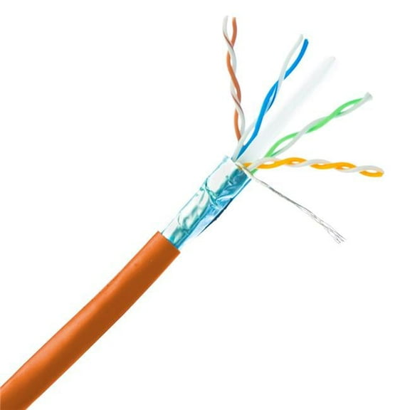 Cable Wholesale  1000 ft. 23 AWG Bulk Shielded Cat6a Blue Ethernet Cable - 10 Gig - 500 Mhz
