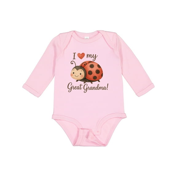 Inktastic I Love My Great Grandma Ladybug Boys or Girls Long Sleeve Baby Bodysuit
