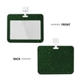 thumbnail image 2 of Susaid Emerald Green Sparkling Print ID Badge Holder with Double-Sided Windows Horizontal Hard Plastic Case Black Card Protector Pouch for Office School ID Credit Cards, 2 of 7