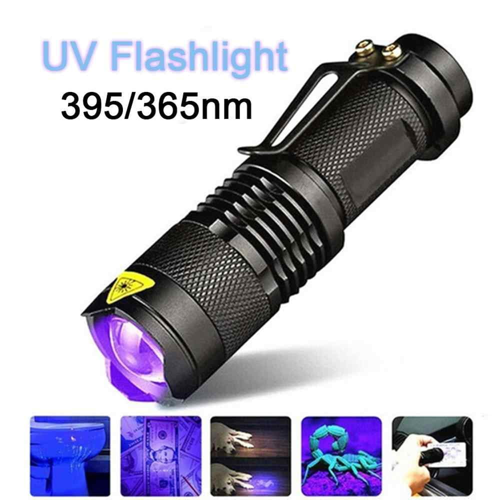 Q5 LED UV UltraViolet Blacklight Flashlight Lamp Torch Inspection Light Small