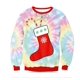 thumbnail image 3 of Nuevo suéter navideño feo unisex para hombres y mujeres 2024 para vacaciones, blusas de otoño e invierno con estampado navideño de elfo de Papá Noel, 3 of 5