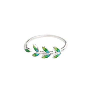 DESIGNICE Rings,Creative Leaf Design 925 Sterling Silver Rings,Nature-Inspired Leaf Design Adjustable Rings for Women