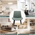 Dark Green Upholstered Dining Chairs (Set of 2), PU Leather and Metal ...
