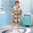 thumbnail image 5 of FORMRS Niños Bathrobe Unisex Hooded Robe Soft Plush Pajamas Sleepwear, Size 7-9T, Shelf Plants, 5 of 7