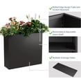 thumbnail image 5 of Metal Tall Planter Box 30"Lx12"Wx24"H Adjustable Shelf & Drainage Holes - Steel Indoor/Outdoor, 5 of 7