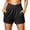 Black, variant on Womens Yoga Shorts Pocket High Waist Stretchy Solid Print Lightweight Gym Shorts for Sporty Wear Black L