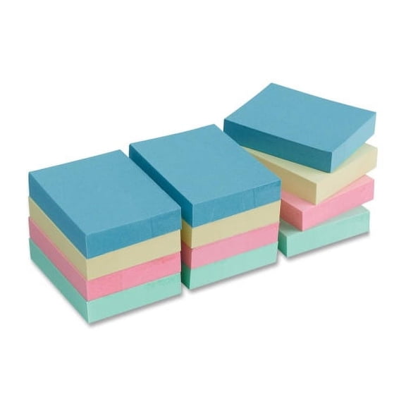 Business Source, BSN16500, Premium Plain Pastel Adhesive Notes, 12 / Pack, Pastel