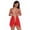 Red, variant on Seductiva Clearance Women's Nightshirt Short Sleeve Lingerie for Women Front Closure Babydoll Lace V Neck Mesh Sleepwear Lingerie Pajama Dress