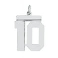 thumbnail image 1 of 925 Sterling Silver Number 10 Necklace Pendant Charm Charms, 1 of 5