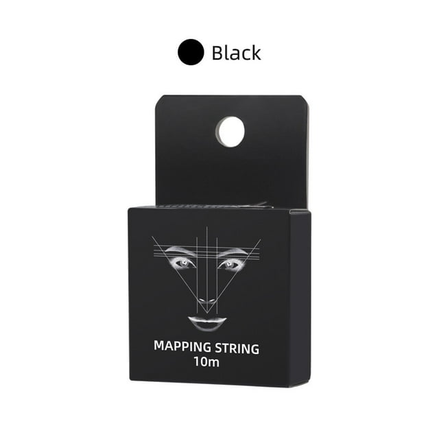 1 Pack Tattoo Thread Eyebrow Marker Tattoo Brows Point Pre Inked Brow Mapping String Eyebrow Thread, Black