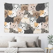 ZNDUO Kawaii Cute Cats Seamless Tapestry, Wall Tapestries for Bedroom, 60 x 40 inch